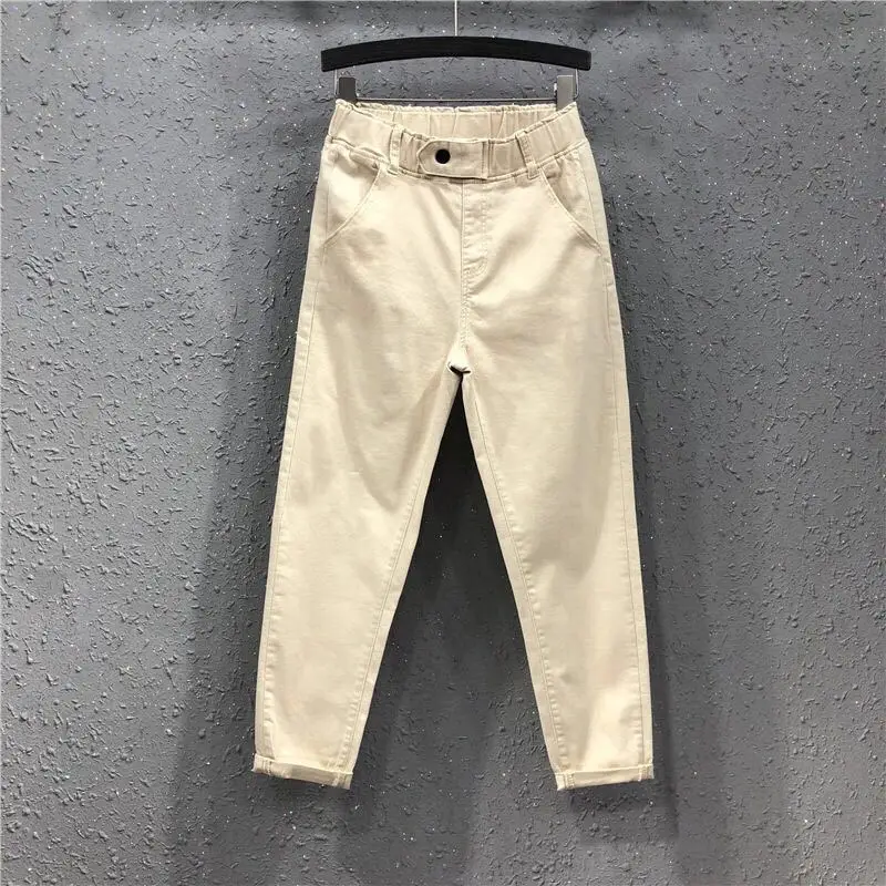 Women Yellow Cropped Jeans Spring Autumn Casual Pants — feature 6