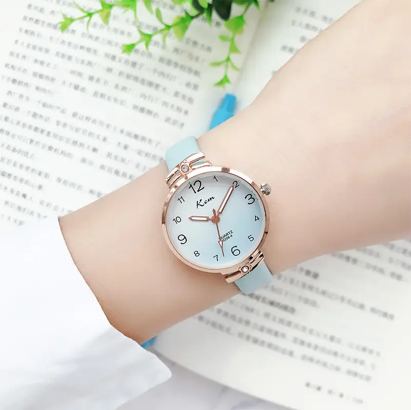 Card Mystery ins Style Student Watch Women's Harajuku Simple Gradient Thin Strap Waterproof Electronic Quartz Watch for Junior High School