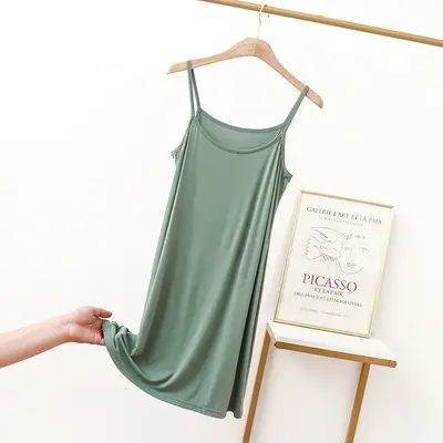 Plus Size Sleeveless Modal Nightgown Purple - Image 2