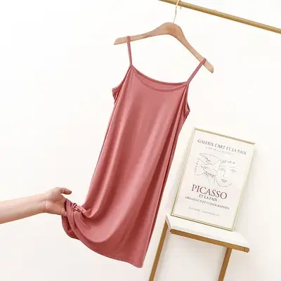 Plus Size Sleeveless Modal Nightgown Purple - Image 4