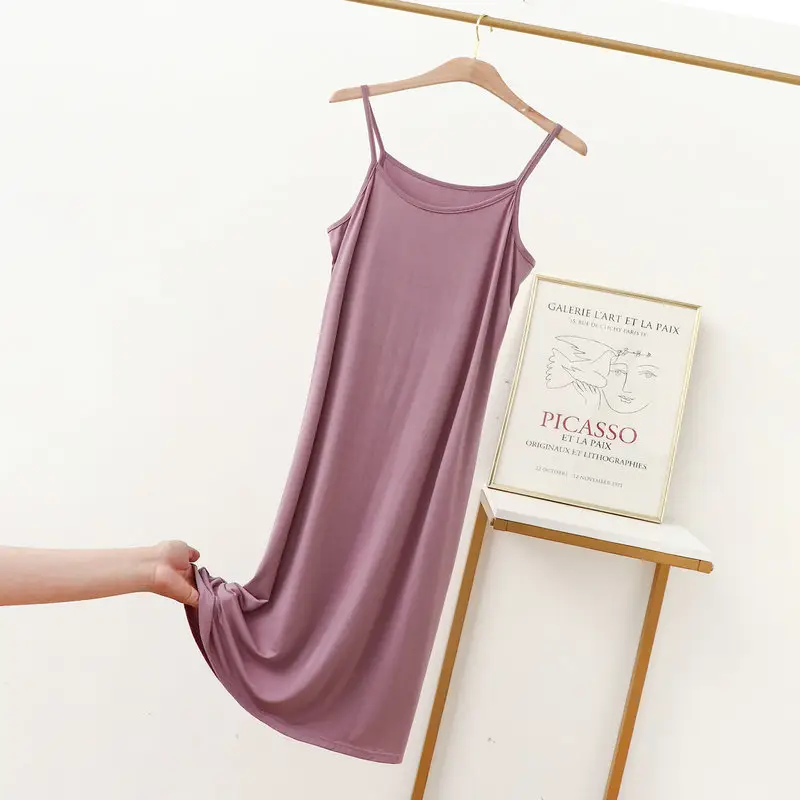 Plus Size Sleeveless Modal Nightgown Purple - Image 14