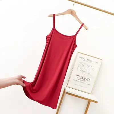 Plus Size Sleeveless Modal Nightgown Purple - Image 9