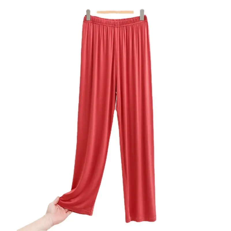 Women's Modal Pajama Pants Blue High Waist Draping - Image 12