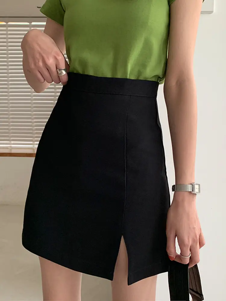 Black Split Skirt High Waist Women Spring Summer 2025 β feature 1