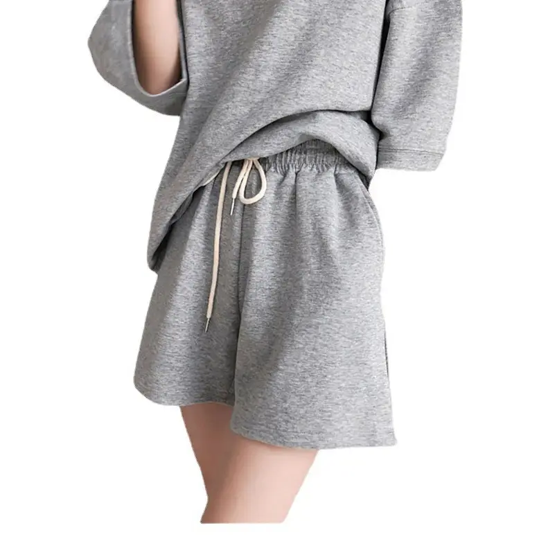 Women's 2025 Grey Casual Shorts Set with Cap - Image 8