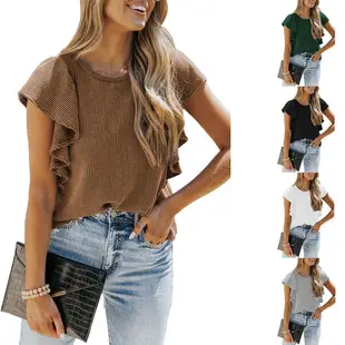 2025 Printed V-Neck Short Sleeve Top for Women — feature 19