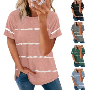 2025 Printed V-Neck Short Sleeve Top for Women — feature 3