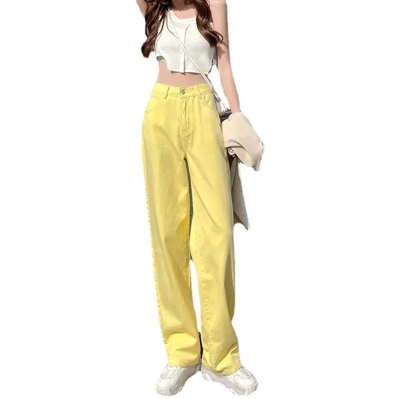 Women Wide Leg Jeans High Waist Draped 2025 - Image 9