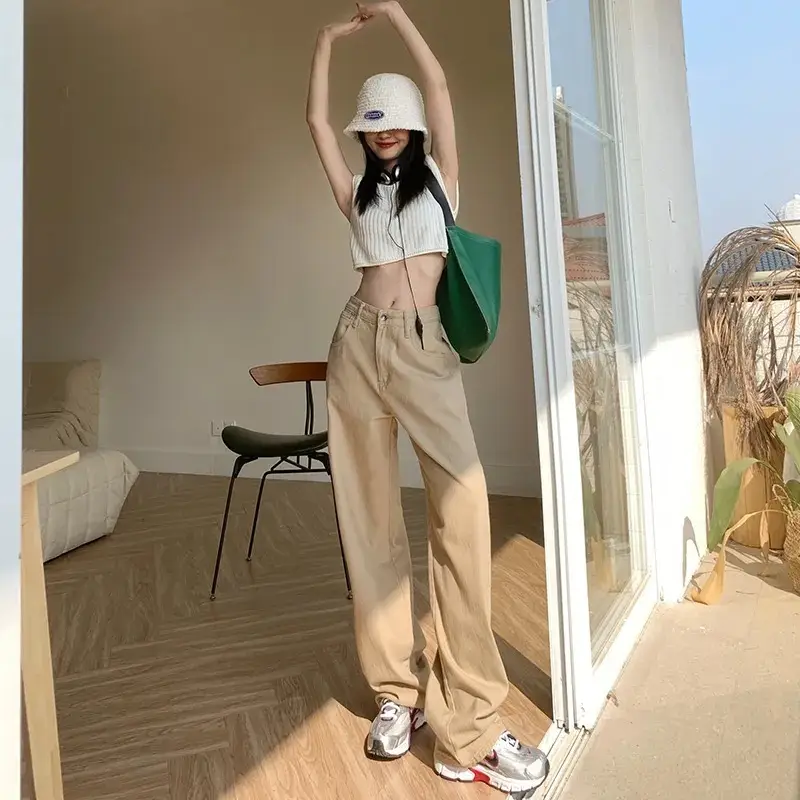 Women Wide Leg Jeans High Waist Draped 2025 - Image 2