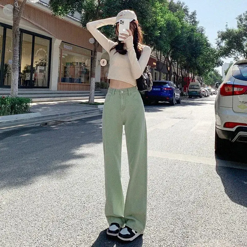 Women Wide Leg Jeans High Waist Draped 2025 - Image 4