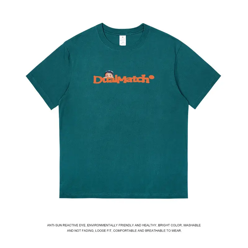 Men Pure Cotton Summer T-Shirt Black Orange Logo - Image 8