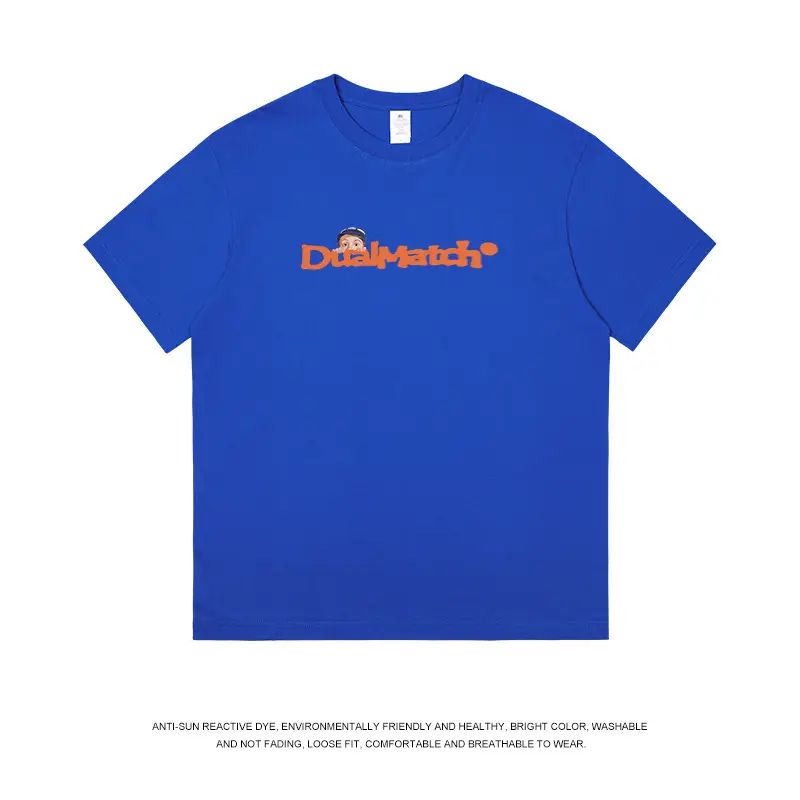 Men Pure Cotton Summer T-Shirt Black Orange Logo - Image 9