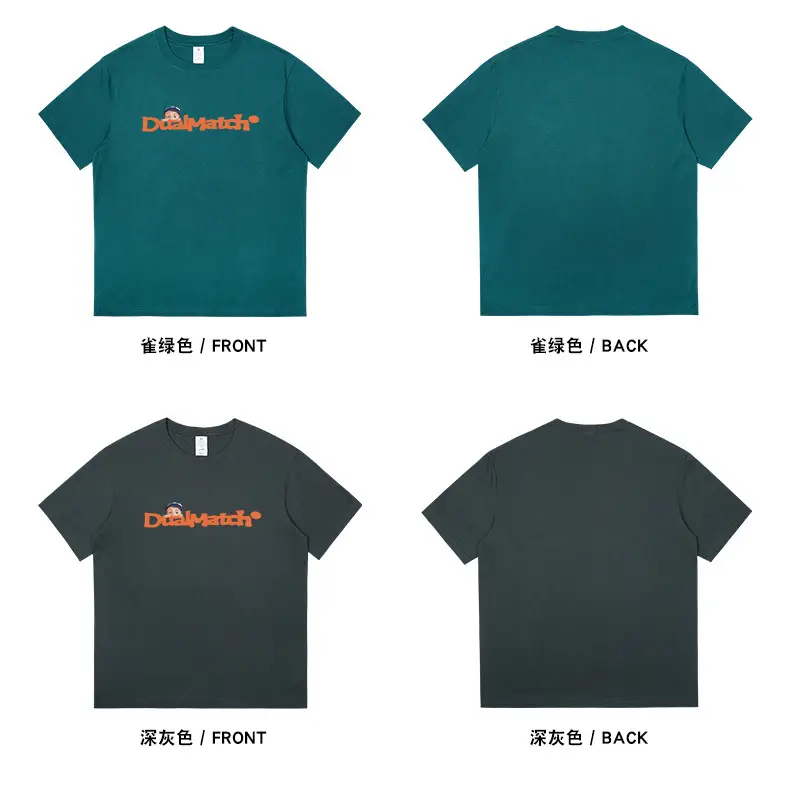 Men Pure Cotton Summer T-Shirt Black Orange Logo — feature 12