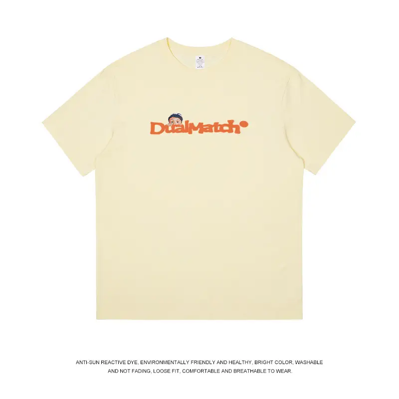 Men Pure Cotton Summer T-Shirt Black Orange Logo - Image 4