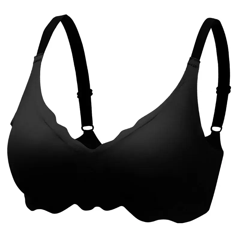 Crystal Contrast Memory Strip Seamless Underwear Women's Non-steel Ring Contrast Color Soft Support Black Technology - Image 3