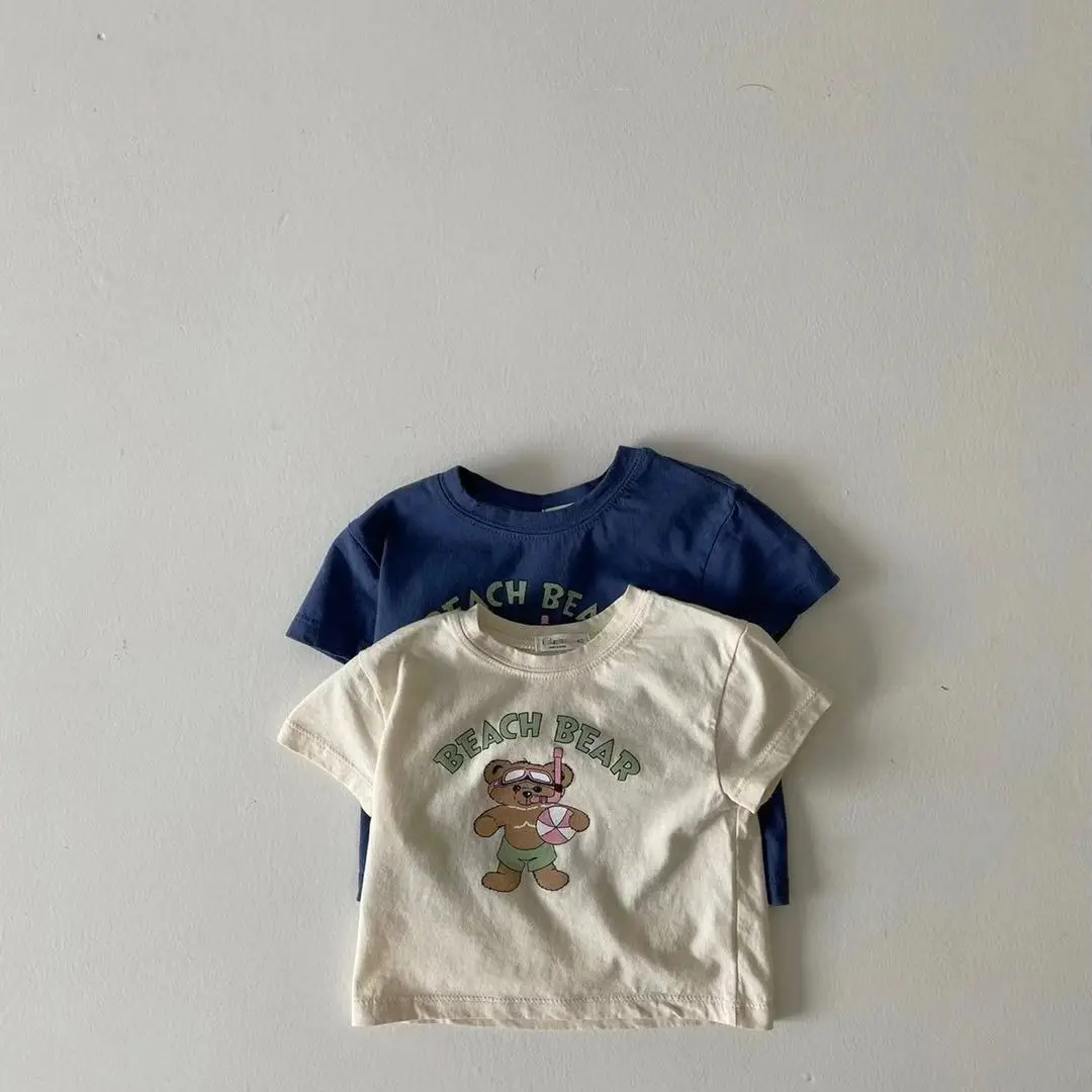 Baby Bear Print Short Sleeve T-Shirt Cream - Image 5