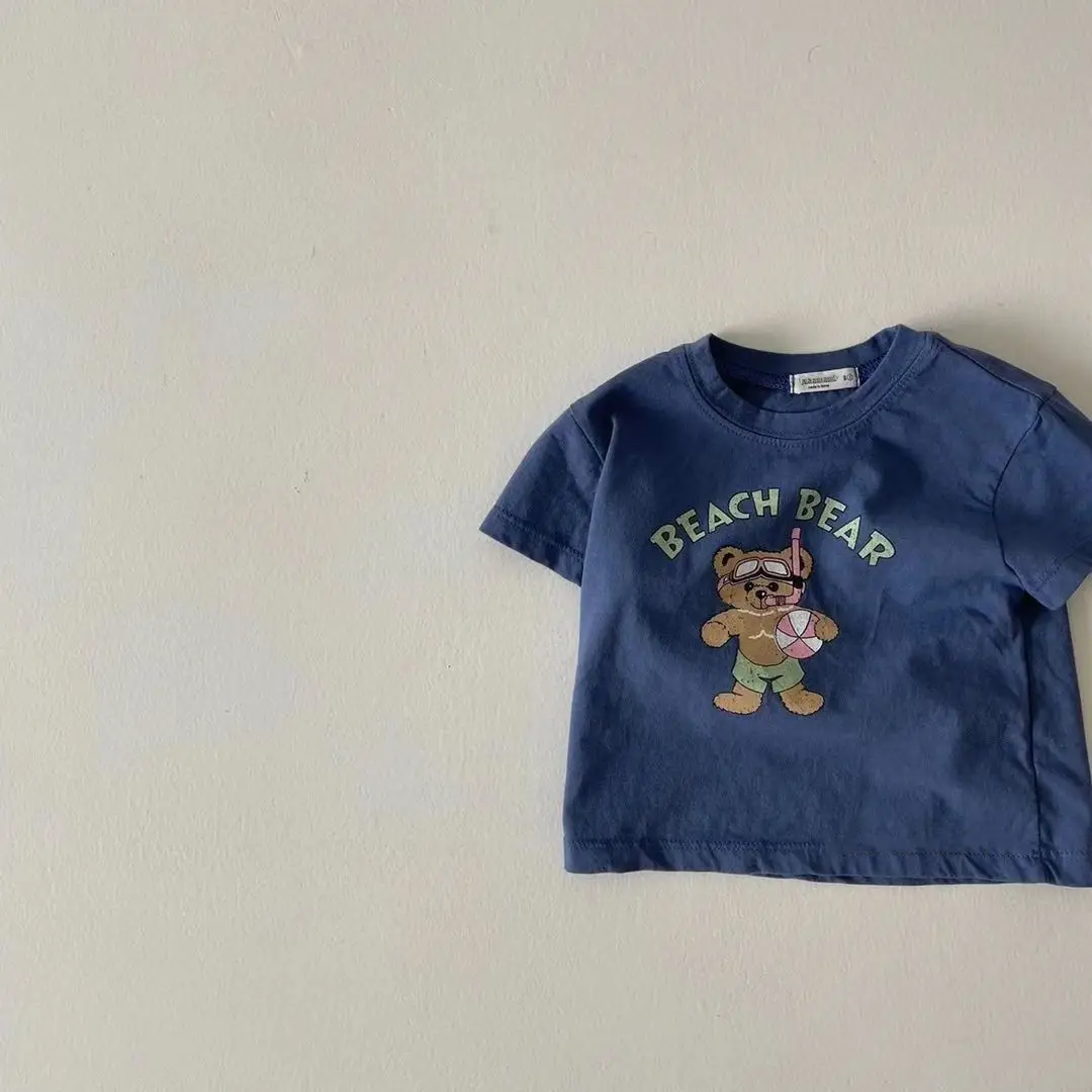 Baby Bear Print Short Sleeve T-Shirt Cream - Image 7
