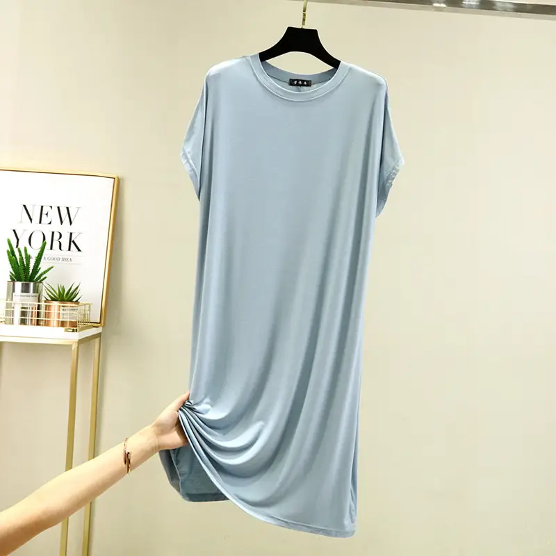 Black Modal Loose Fit Summer Dress Large — feature 16