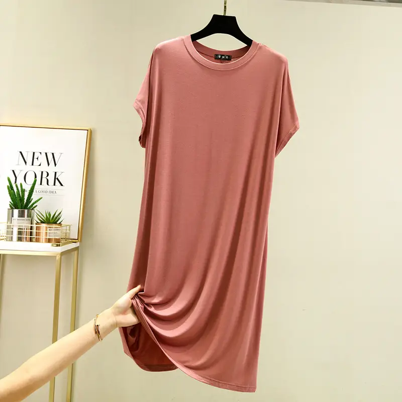 Black Modal Loose Fit Summer Dress Large - Image 10
