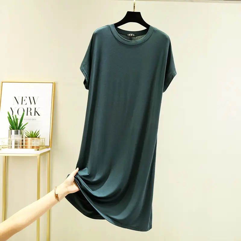 Black Modal Loose Fit Summer Dress Large — feature 21