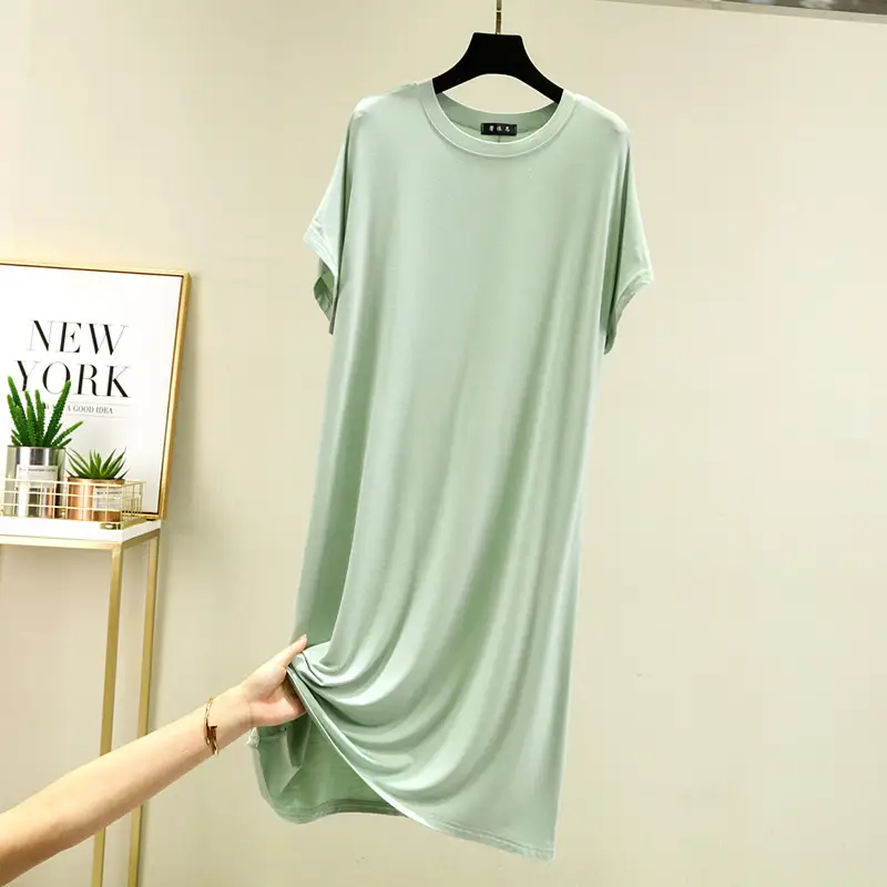 Black Modal Loose Fit Summer Dress Large — feature 20