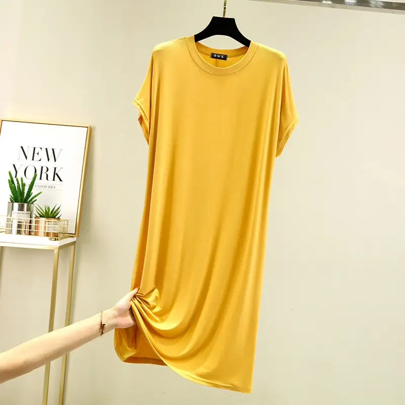 Black Modal Loose Fit Summer Dress Large — feature 23