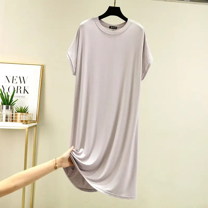 Black Modal Loose Fit Summer Dress Large — feature 24