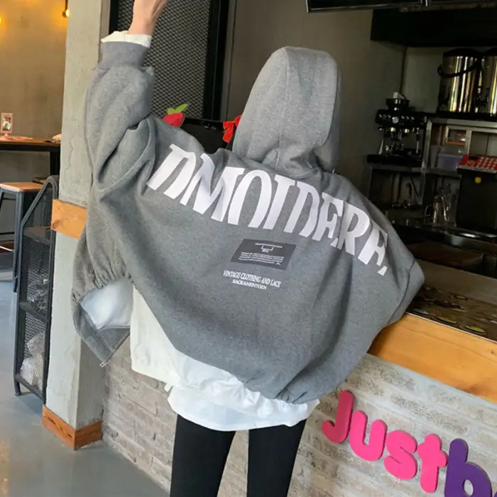 Women Velvet Hoodie Long Sleeve Winter Black - Image 5