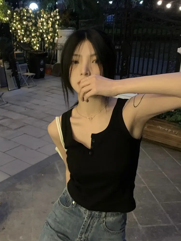 Women's Short Camisole Vest Sweet Hot Slim Fit Summer 2022 - Image 7