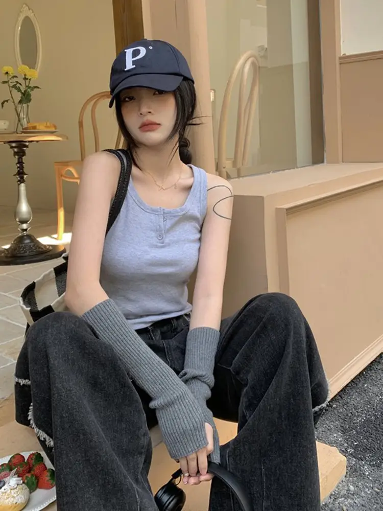 Women's Short Camisole Vest Sweet Hot Slim Fit Summer 2022 - Image 8