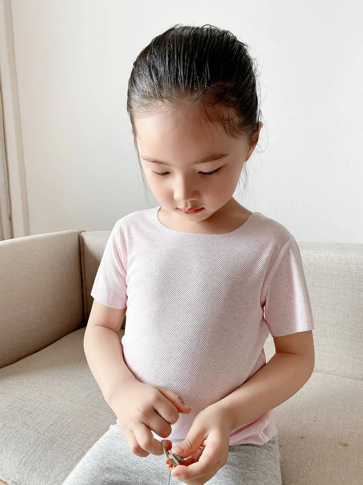 Pink Cotton T-Shirt for Kids Summer Lightweight — feature 6