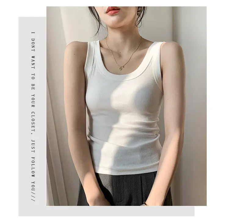 Women's Purple Cotton Vest with Wide Shoulder Straps — feature 5