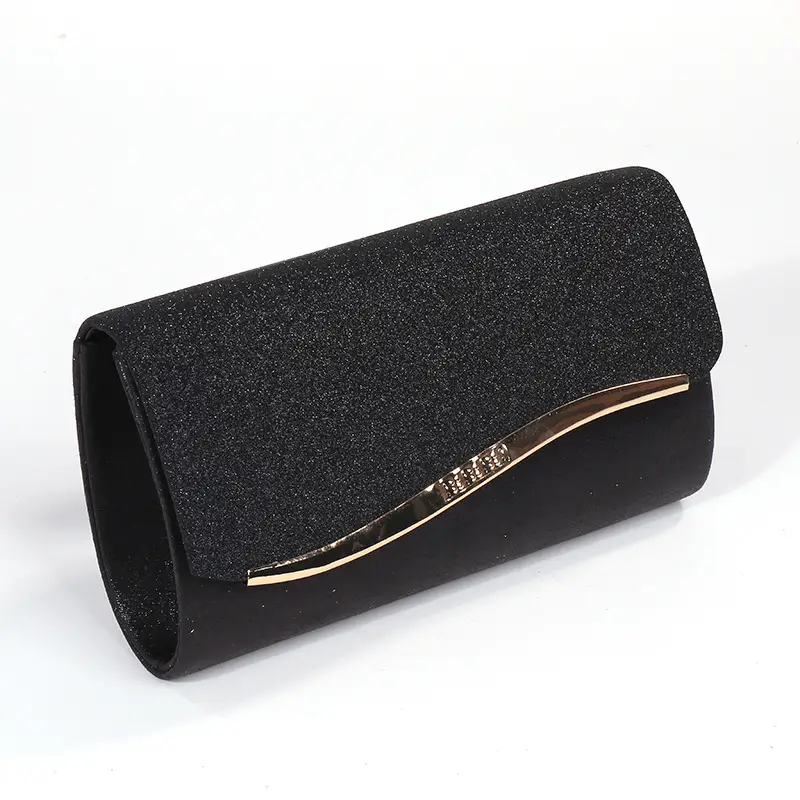 Silver Metal Edged Evening Clutch Bag with Magnetic Clasp β feature 11