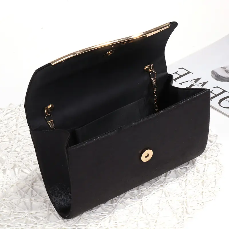 Silver Metal Edged Evening Clutch Bag with Magnetic Clasp β feature 22