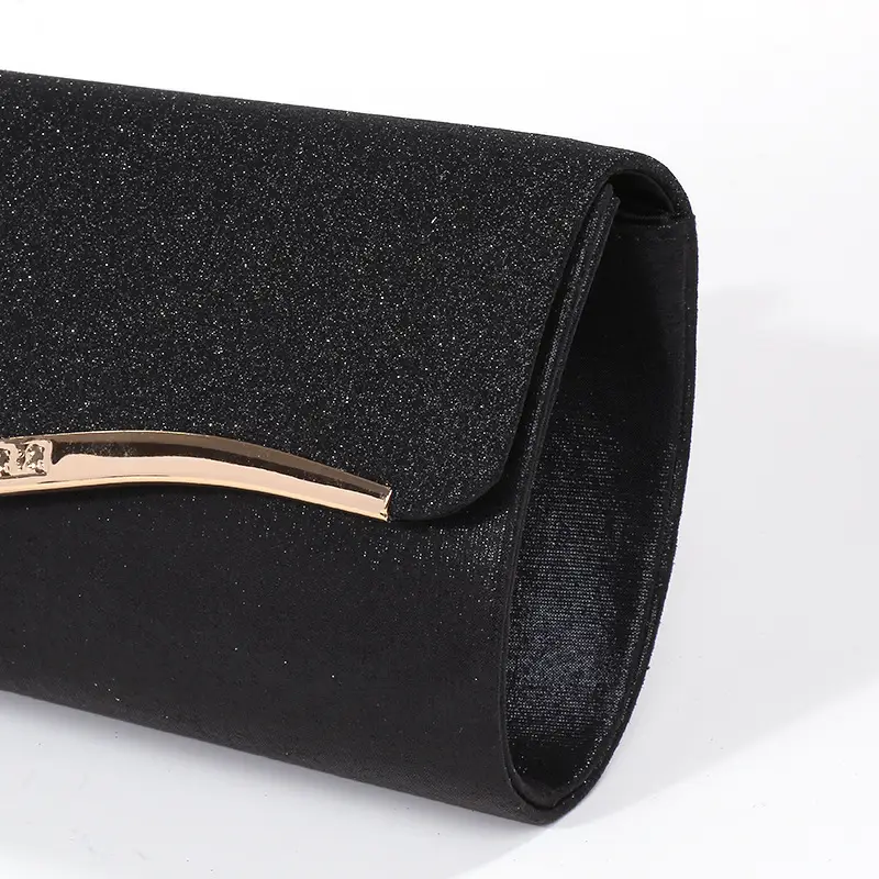 Silver Metal Edged Evening Clutch Bag with Magnetic Clasp β feature 23