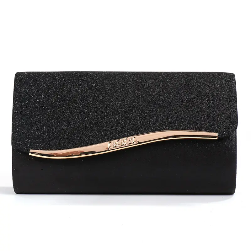Silver Metal Edged Evening Clutch Bag with Magnetic Clasp β feature 12