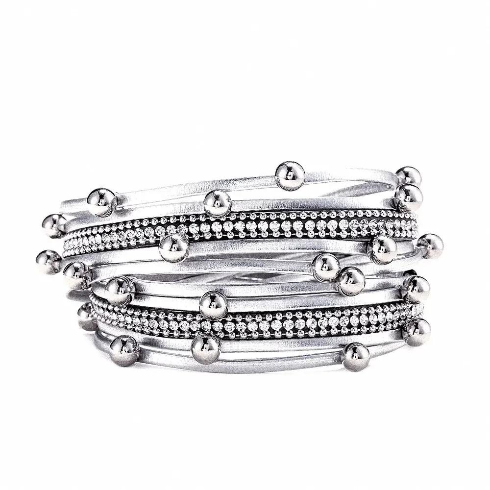 Multi-Layered Magnetic Black Beaded Bracelet - Image 2