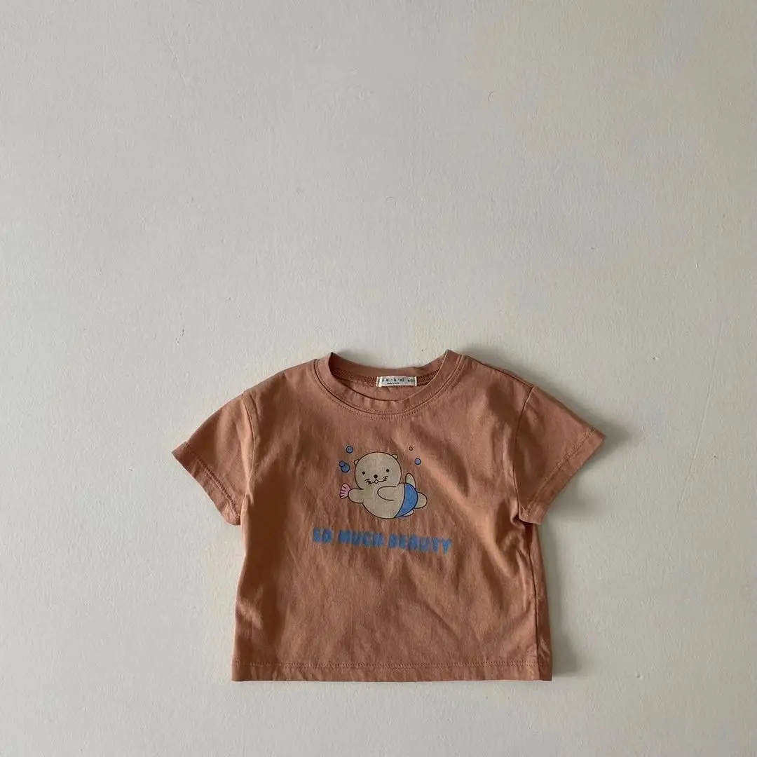 Baby T-shirt White Sea Lion Print Short Sleeve - Image 8