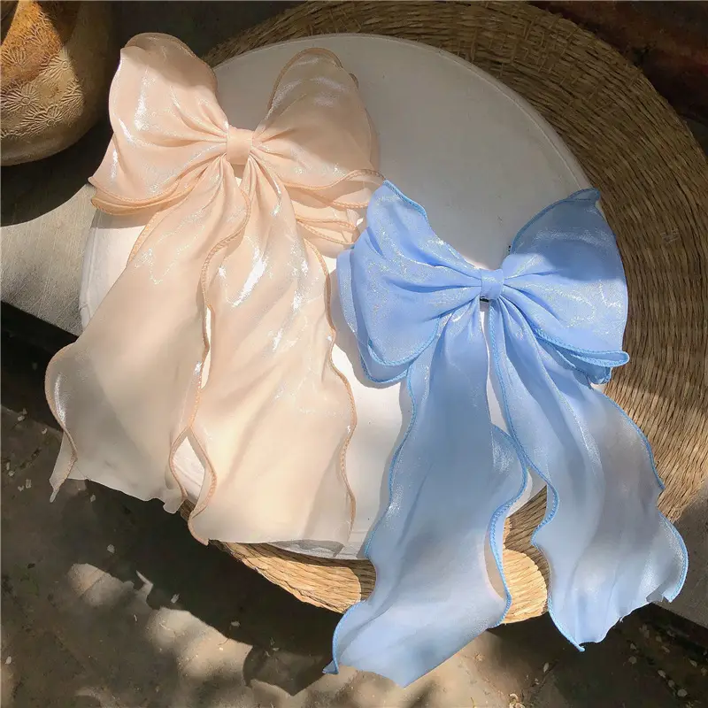 Blue & Apricot Hairpin Clip Back for Girls - Image 2