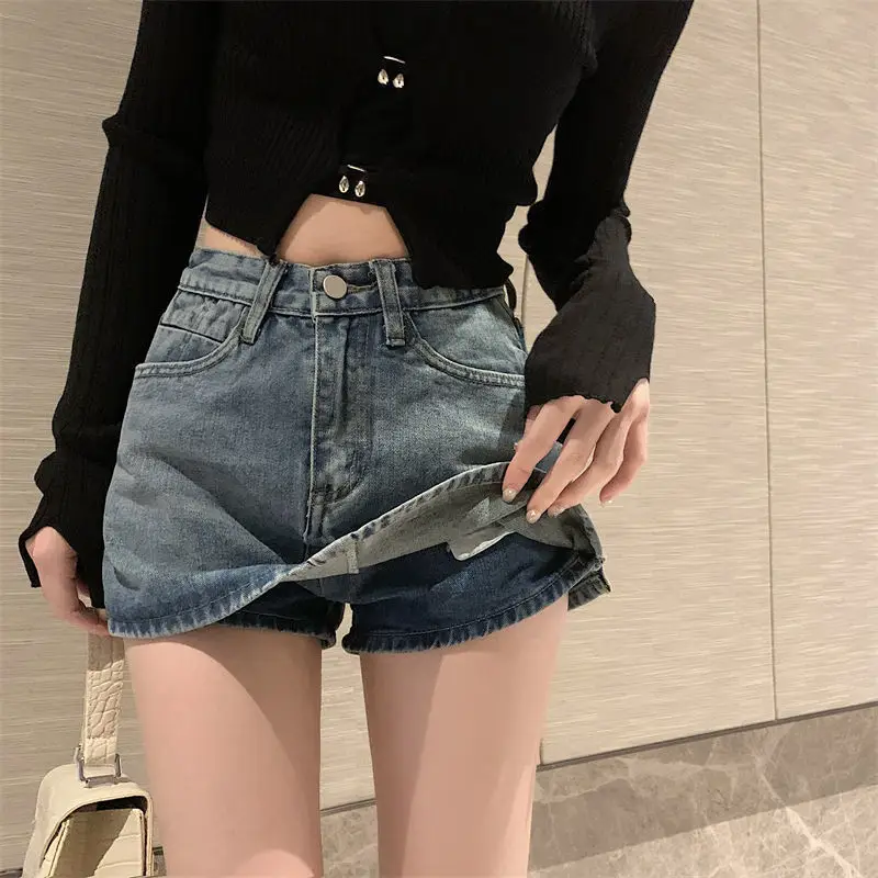 Plus Size Dark Blue Retro Hottie A-Line Denim Skirt - Image 4