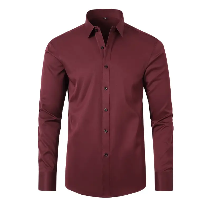 Men's Blue Button Shirt Wrinkle Resistant Plus Size - Image 4