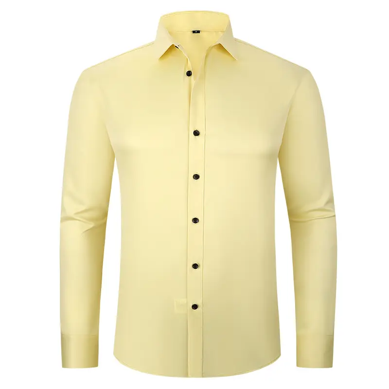 Men's Blue Button Shirt Wrinkle Resistant Plus Size - Image 16