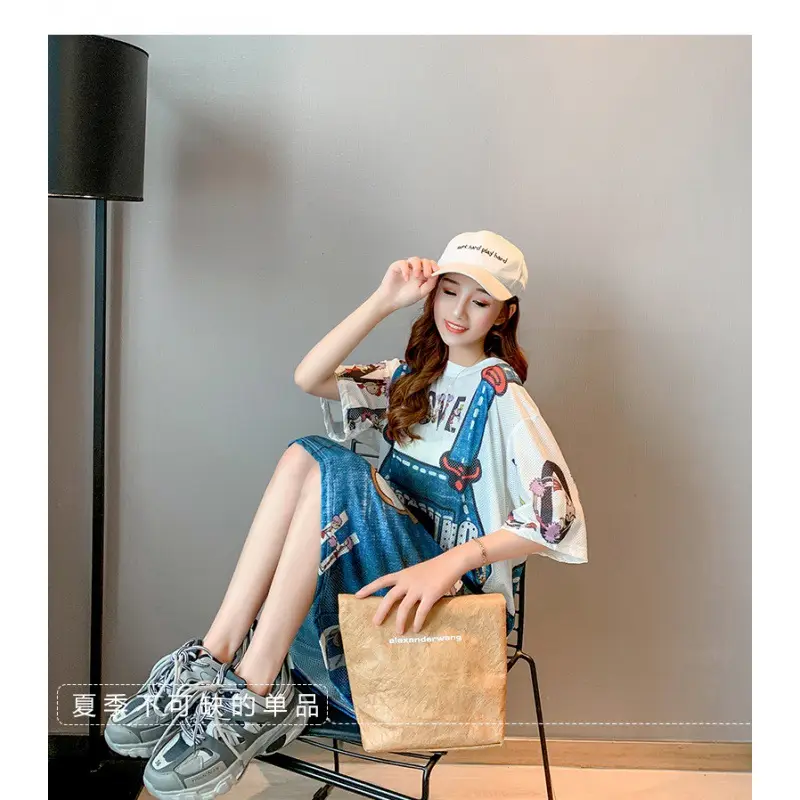 Women Crossbody Printed T-Shirt Dress Summer 2025 - Image 5