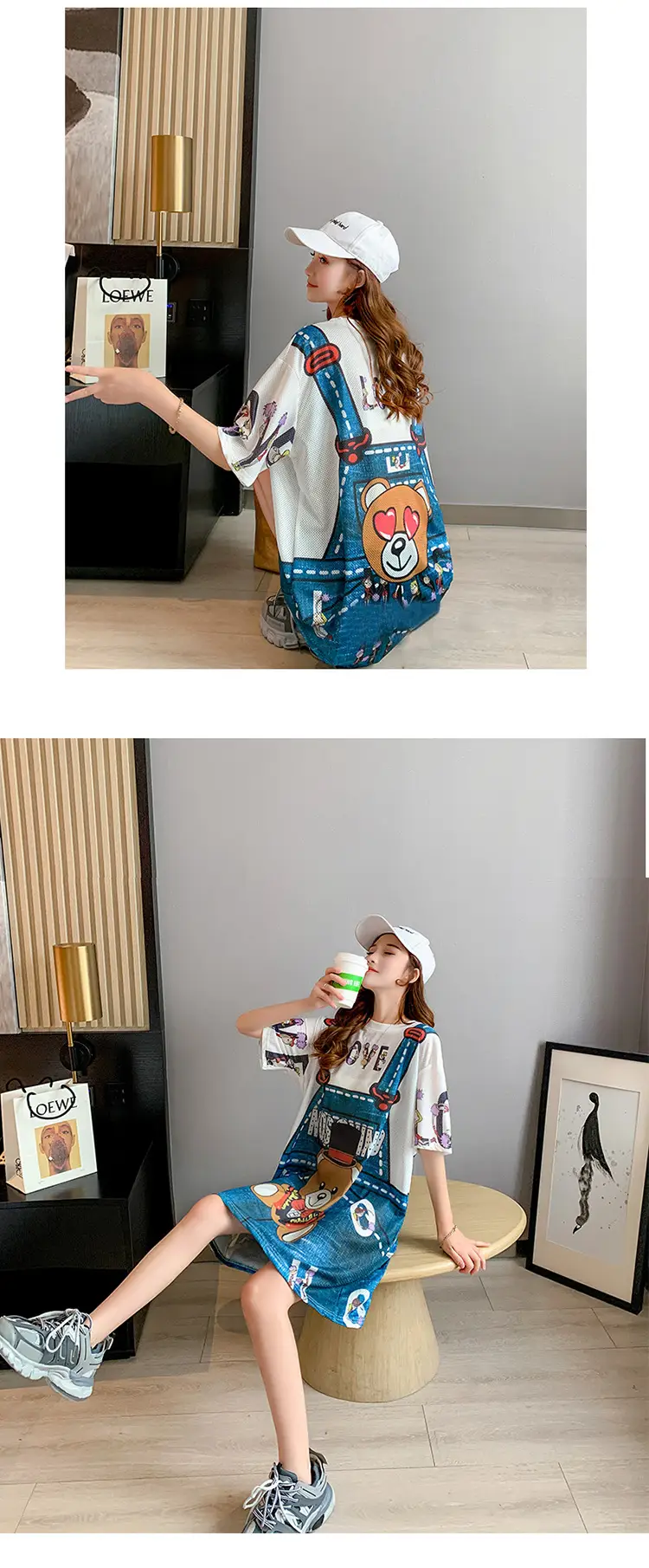Women Crossbody Printed T-Shirt Dress Summer 2025 — feature 3