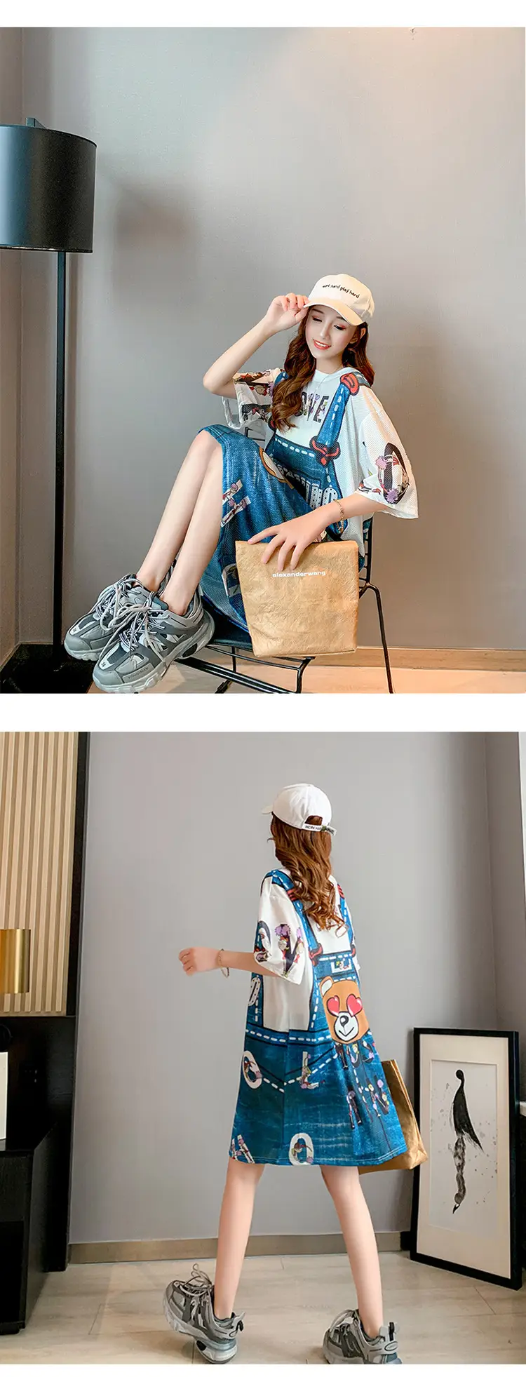Women Crossbody Printed T-Shirt Dress Summer 2025 — feature 5