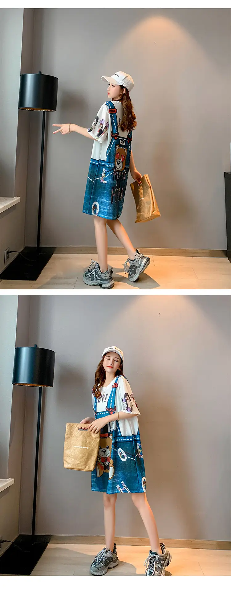 Women Crossbody Printed T-Shirt Dress Summer 2025 — feature 7