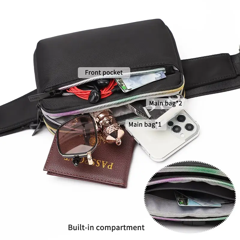Women's Multi-Layer Crossbody Bag with Built-In Compartment - Image 8