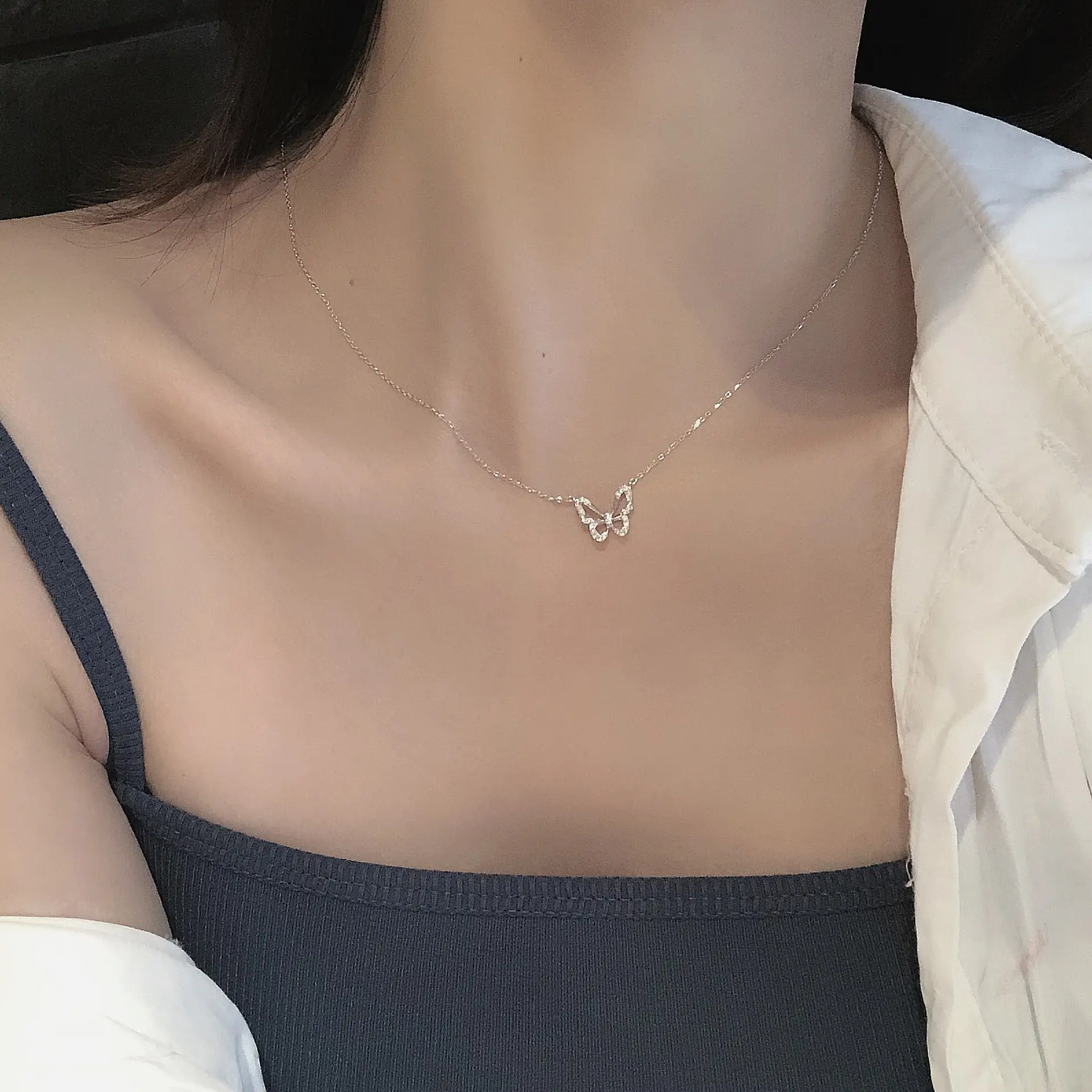 S925 Sterling Silver Butterfly Necklace for Women - Image 27