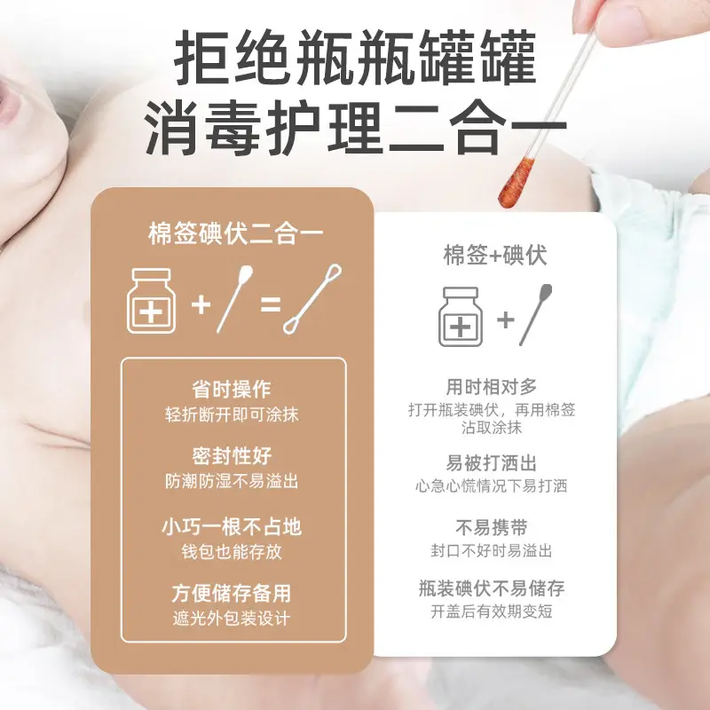 Iodophor Cotton Swab 50 Disposable Baby Sterilization - Image 21