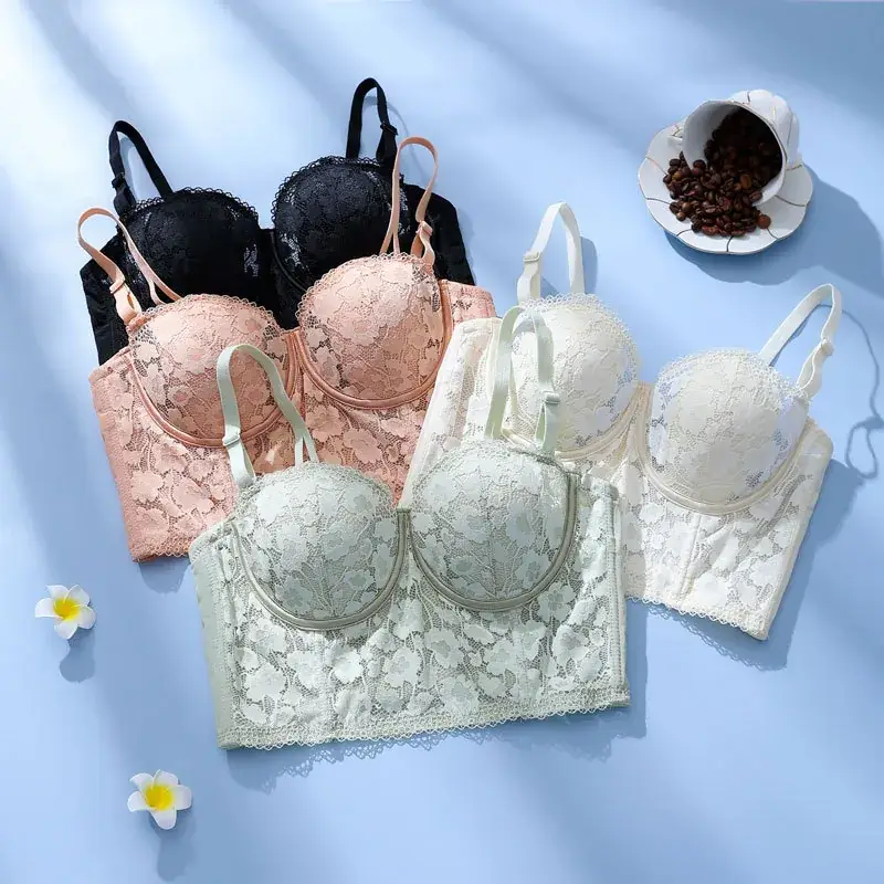 Strapless Crystal Cup Rabbit Ears 6Breasted Vintage Mid-Length Soft Steel Ring - Image 8